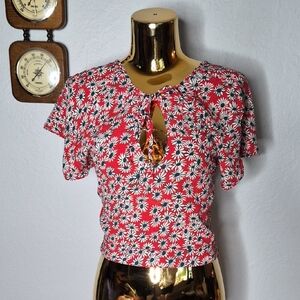 Floral Red Women's Top